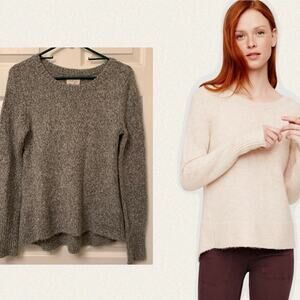 Lou & Grey gray boucle shirttail sweater